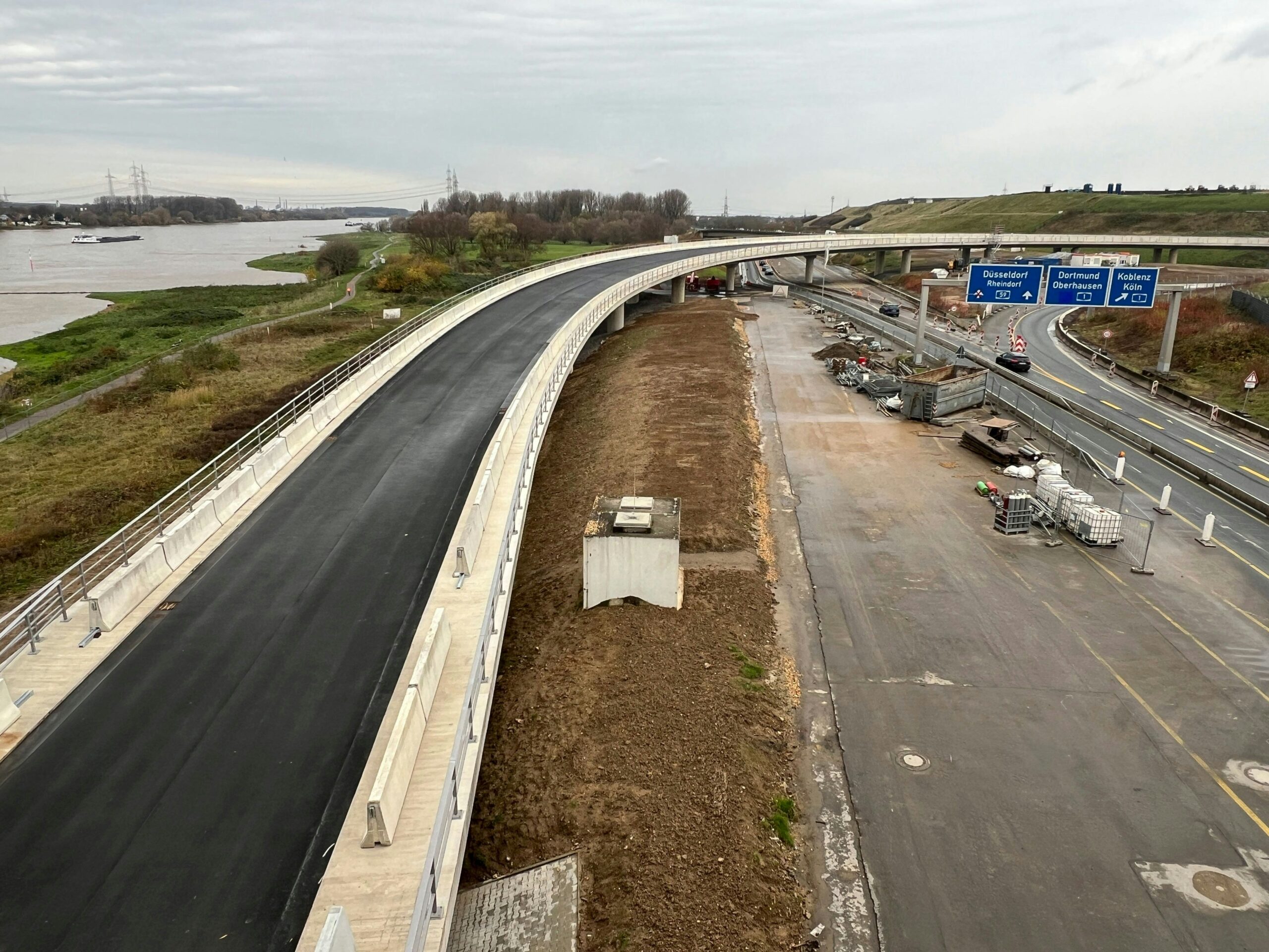 Bauarbeiten: A59 in Leverkusen eine Nacht lang voll gesperrt