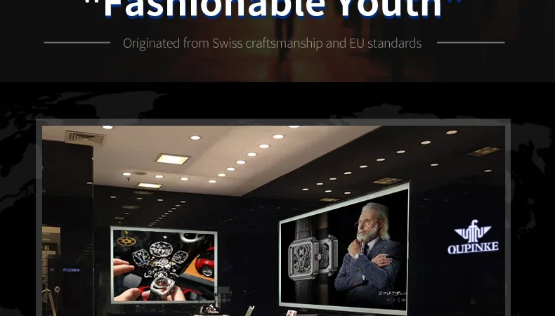 OUPINKE Top Marke Luxus Männer Mechanische Automatische Uhren Automatische Bewegung Wasserdicht Saphir Spiegel Männer Automaitc Uhren