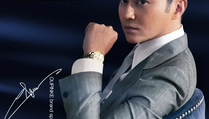 OUPINKE Marke Automatische Mechanische Uhr Wein Barrel Zifferblatt Sapphire Spiegel Lederband Material Wasserdicht Sport herren Uhr