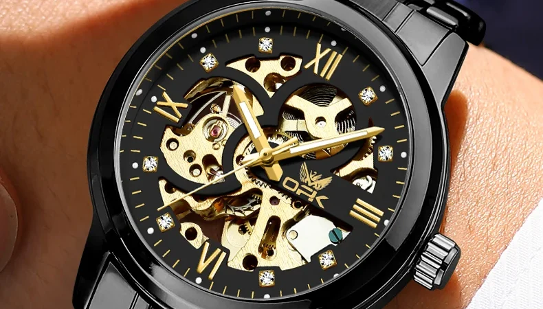 OPK 8165 Herrenuhr Original Mode Marke Luxus Quarzuhr Edelstahl Uhren Für Männer Wasserdichte Automatische Uhr Reloj