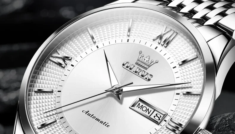 Olevs Herren uhren einfache Business Original Armbanduhr automatische mechanische Uhrwerk Saphir Spiegel wasserdicht leuchtendes Datum