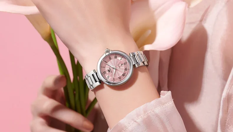 OLEVS 5608 Luxus Marke frauen Uhr Klassische Mode Wasserdicht Leucht Kalender Uhr Elegante Quarz Frauen Uhr Reloj Hombre