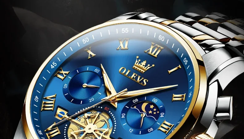 OLEVS Top Marke herren Uhren Klassischen Römischen Skala Zifferblatt Luxus Armbanduhr für Mann Original Quarz Wasserdicht Leucht Männlichen reloj