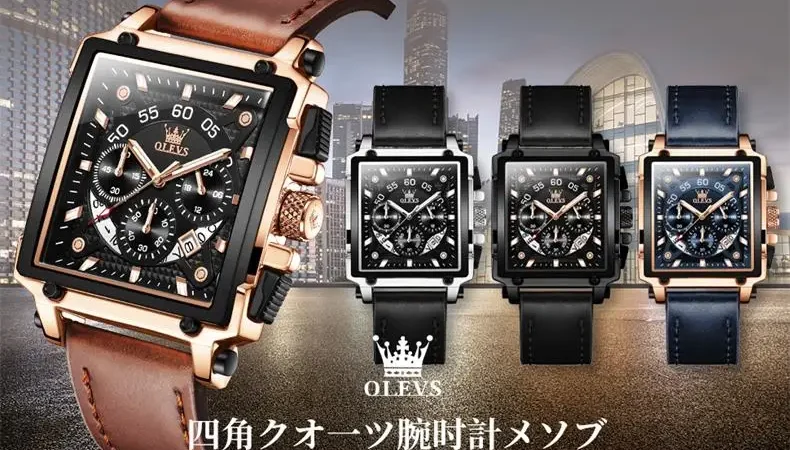 OLEVS Top Marke Männliche Uhren Platz Quarzuhr Uhr Für Männer Wasserdichte Lederband Sport Uhr Männlich Relogio Masculino