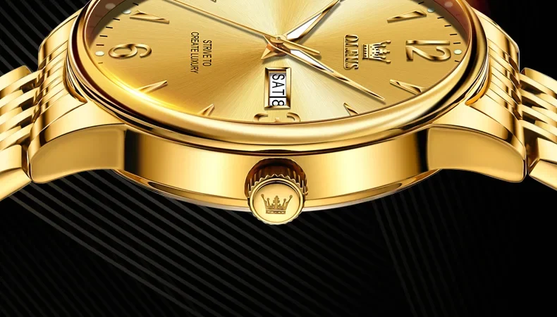 OLEVS 2928 Herrenuhr Original Marke Wasserdicht Leucht Quarz Armbanduhr Dual Kalender Display Uhr Für Männer Freebie Reloj