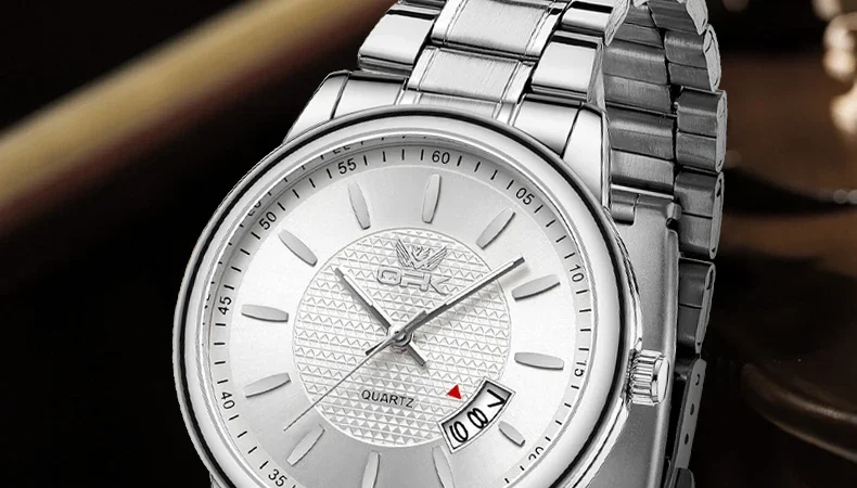 Opk 6028 Herren uhren Luxus klassische Original Quarz Reloj Hombre Edelstahl leuchtende wasserdichte Datums anzeige Uhren