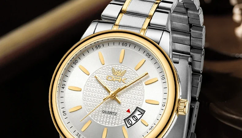 Opk Uhren für Männer Luxus klassische Original Quarzuhr für Mann wasserdichte Edelstahl leuchtende Reloj Hombre