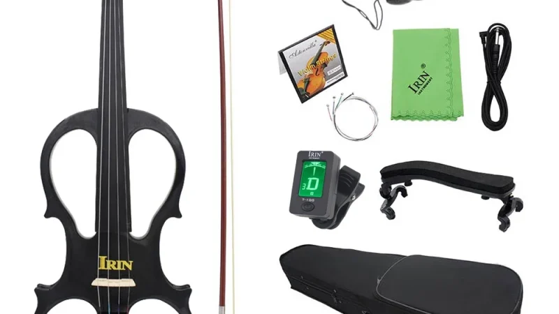 IRIN 4/4 Elektrische Stille Violine Ahorn Körper Violine Mit Bogen Fall Kopfhörer Kabel Schulter Rest Aluminium Legierung Violine Zubehör