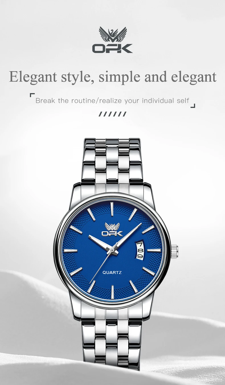 OPK 6045 Herrenuhren Original Einfache Quarz-Armbanduhr Wasserdicht Leuchtende Uhren Für Männer Automatisches Datum Mit Box Reloj Hombre