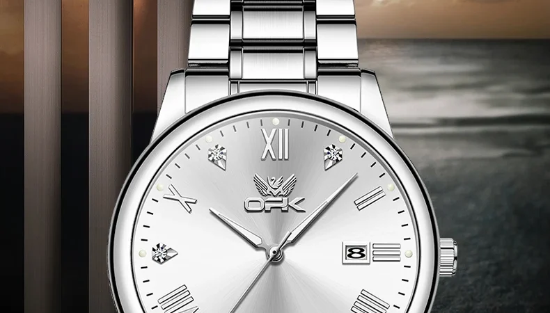 Opk Uhren für Männer lässig einfach original wasserdicht Luxus Quarzuhr leuchtende Armbanduhr Datum automatische Uhr