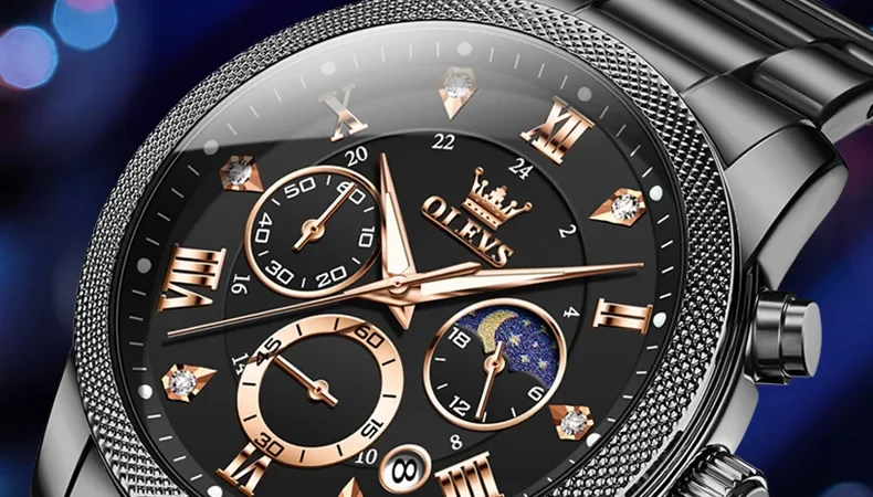 OLEVS 3660 Herrenuhr Business Simply Original Quarzuhr Wasserdicht Leuchtende Uhr Für Mann Multifunktionale Chronograph Reloj