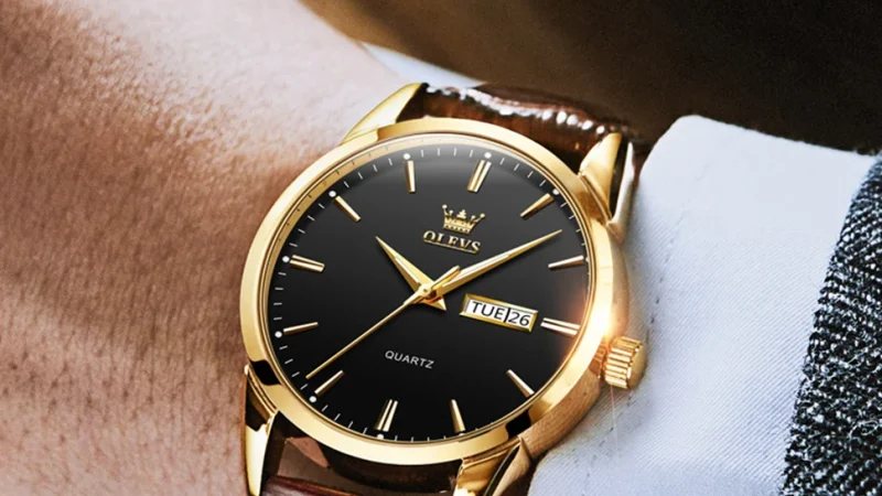 OLEVS Herren Quarz Uhren Marke Luxus Lässige Mode herren Uhr Für Geschenke Atmungsaktive leder Wasserdicht leucht Armbanduhr