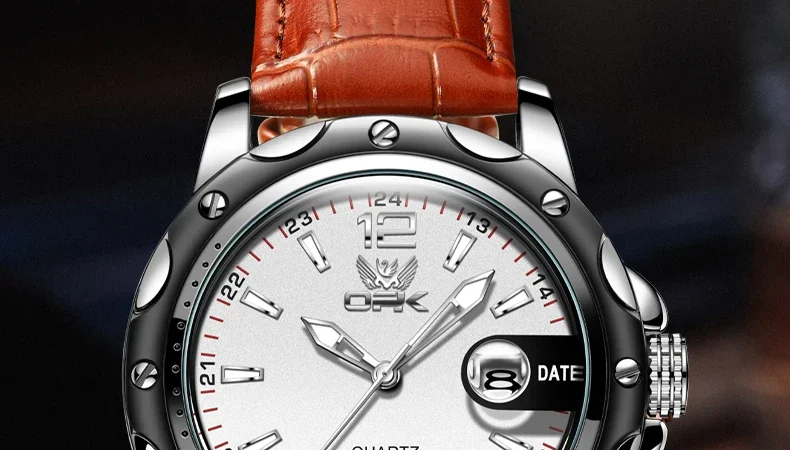 Opk 6026 Herren uhren Original Quarzuhren Digital spiegel Uhr reloj hombre wasserdichte leuchtende Armbanduhr Datums anzeige