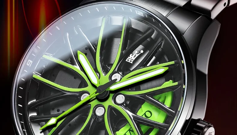 Olevs Herren uhren drehbare Radnabe Zifferblatt Modetrend Original Quarz Armbanduhr wasserdicht Edelstahl leuchtend Nr. 9937