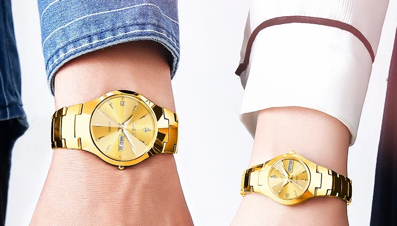 OLEVS Herrenuhren Top-Marke Luxus Original Quarzuhr für Mann Wasserdichtes Wolframstahlgehäuse Armband Leuchtdatum Woche Dünn