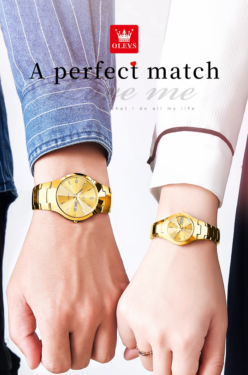 OLEVS Herrenuhren Top-Marke Luxus Original Quarzuhr für Mann Wasserdichtes Wolframstahlgehäuse Armband Leuchtdatum Woche Dünn