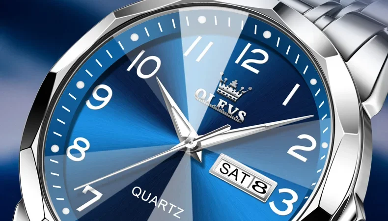 Olevs no.9970 Herren uhren Raute Spiegel Mode Original Quarz Armbanduhr große arabische Ziffer Zifferblatt wasserdicht leuchtend