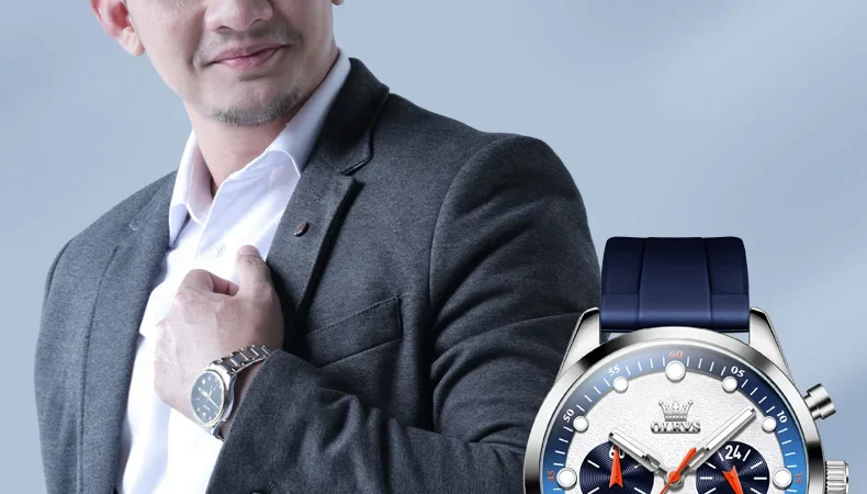 Olevs Herren uhren jungen Stil helle Farben Silikon armband Original Quarz Armbanduhr wasserdicht Chronograph leuchtendes Datum