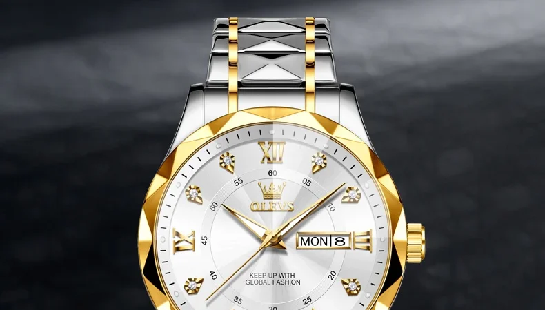 OLEVS 5609 Herrenuhr Original Mode Quarz Armbanduhr Wasserdicht Leuchtende Uhren Für Männer Dual Kalender Display Reloj Hombre