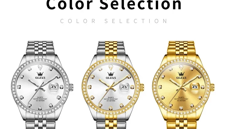 OLEVS 3629 Herrenuhr Original Luxus Klassische Quarz-Armbanduhr Uhr Für Mann Wasserdicht Leuchtdatum 24-Stunden-anzeige Mit Box