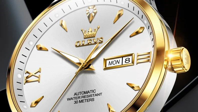 OLEVS Männer Uhren Top Marke Original Automatische Mechanische Uhr für Mann Wasserdicht Leucht Armbanduhr Datum Woche Einfache Mode