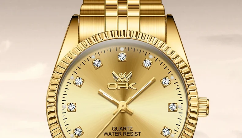 Opk 6027 original Herren uhren Edelstahl Quarzuhr Zirkon waage Armbanduhren für Herren wasserdicht leuchtend reloj