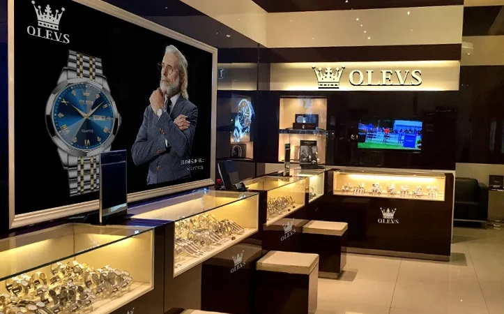 OLEVS 2870 Herrenuhren, Mondphase, Stahlkalender, Chronograph, Original-Quarzuhr, großes Rota-Zifferblatt, luxuriöse Sport-Armbanduhren