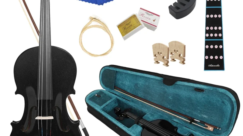 4/4 Violine Professionelle Massivholz Violine mit Strage Box Bogen Tuner Kolophonium Brücken Zubehör Musikinstrument Kinder Geschenke