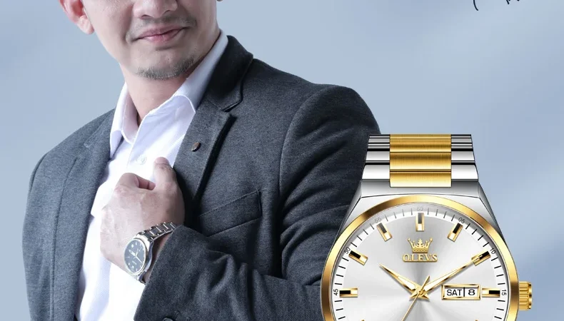 Olevs 9907 Herren uhren Top Marke Business klassische Armbanduhr Dual Kalender Display Mann Uhr wasserdicht leuchtend reloj hombre