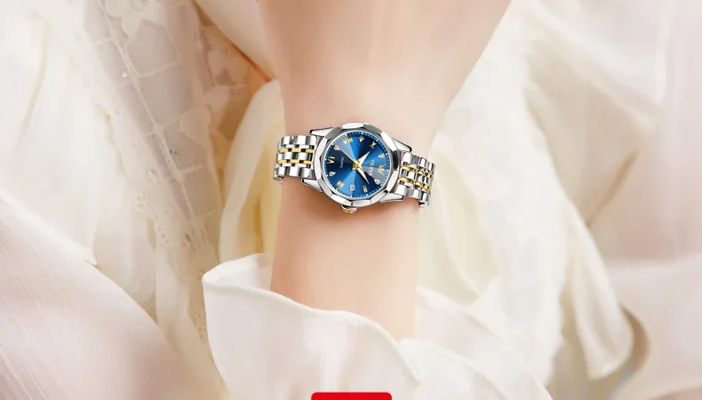 OLEVS Mode Frauen Uhren Damen Top Marke Luxus Datum Leucht Stahl Armband Weibliche Quarz Wasserdichte Uhr Reloj Mujer