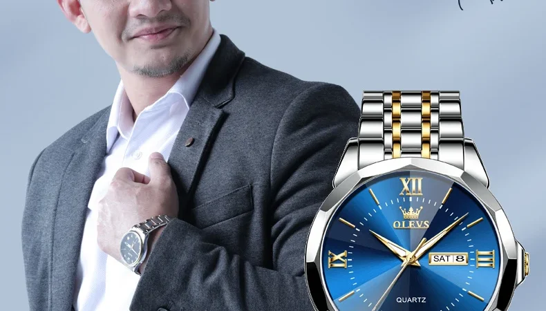 OLEVS Original Wasserdichte herren Uhren Digitale Spiegel Quarzuhr für Mann Leuchtende Edelstahl Armbanduhr Männlich Datum Woche