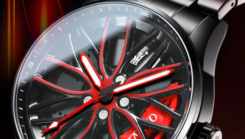 Olevs Rad Herren Luxus uhr wasserdichte rotierende Sportwagen Felge Mann Uhr hochwertige Mode Bestseller Quarz Herren uhren