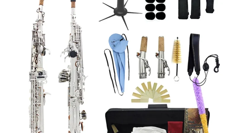 Slade Professional Straight Soprans axophon B Flat Brass Saxophon Hochwertiges Holz blasinstrumenten sax mit Gehäuse Schilf Teile