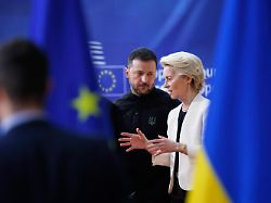 Sicherheitsgarantien auch Thema: Von der Leyen und Merz begleiten Selenskyj zu Treffen mit Trump