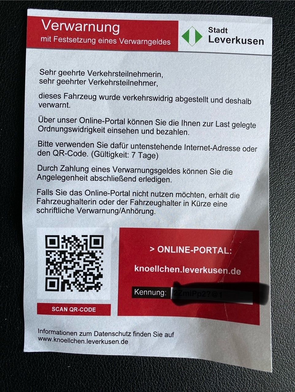 Technische Probleme: Verwunderung über Knöllchen-Zettel der Stadt Leverkusen